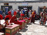 Mustang Lo Manthang Tiji Festival Day 3 03-2 Dorje Jono Dancing With Chyodi Monks For about the first hour of day three of the Tiji Festival in Lo Manthang, Dorje Jono slowly danced and prayed.